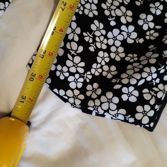 New Directions Womens Palazzo Pants Size S Polyester Floral Print Blk/White - Picture 8 of 10